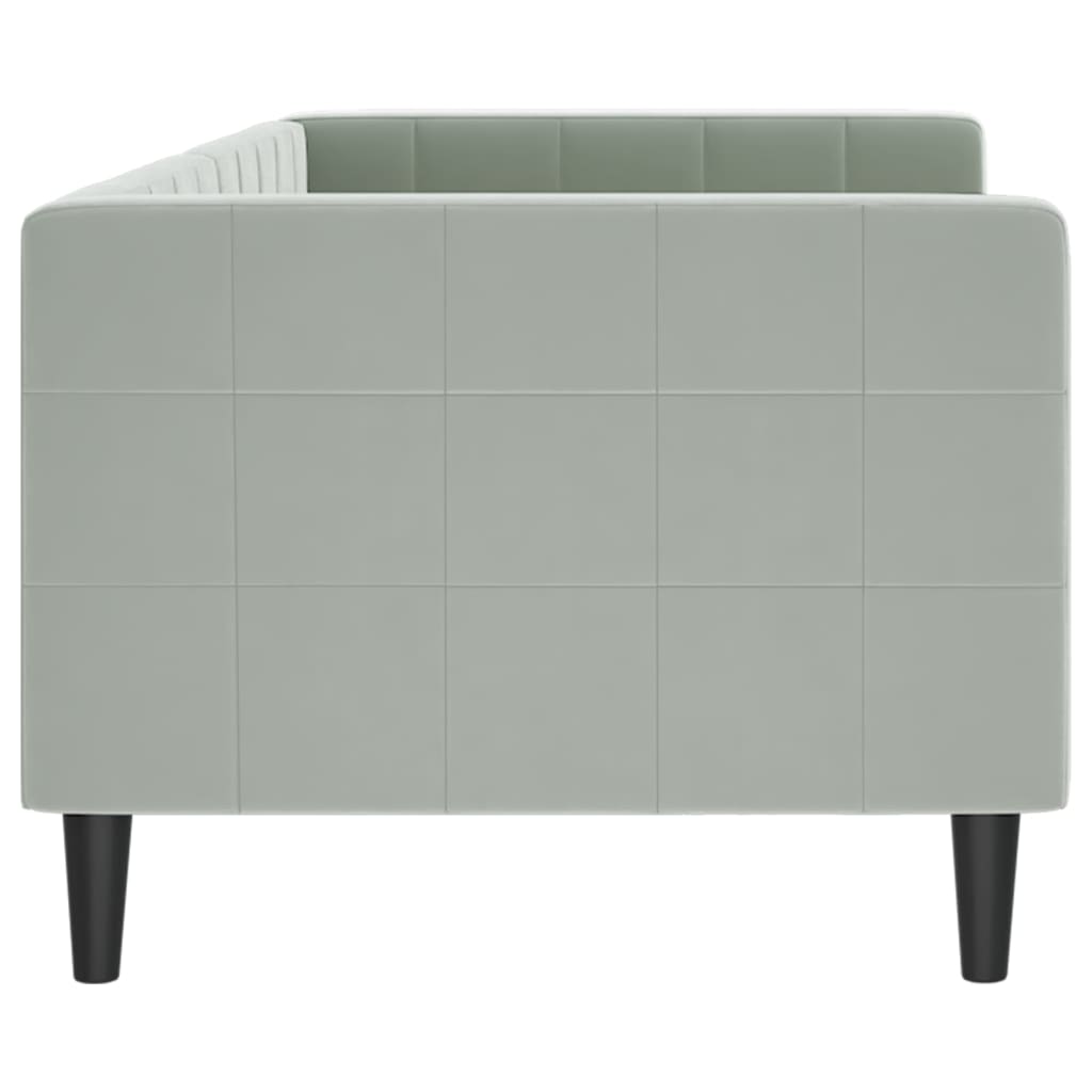 Lit de repos sans matelas gris clair 80x200 cm velours - XIOS