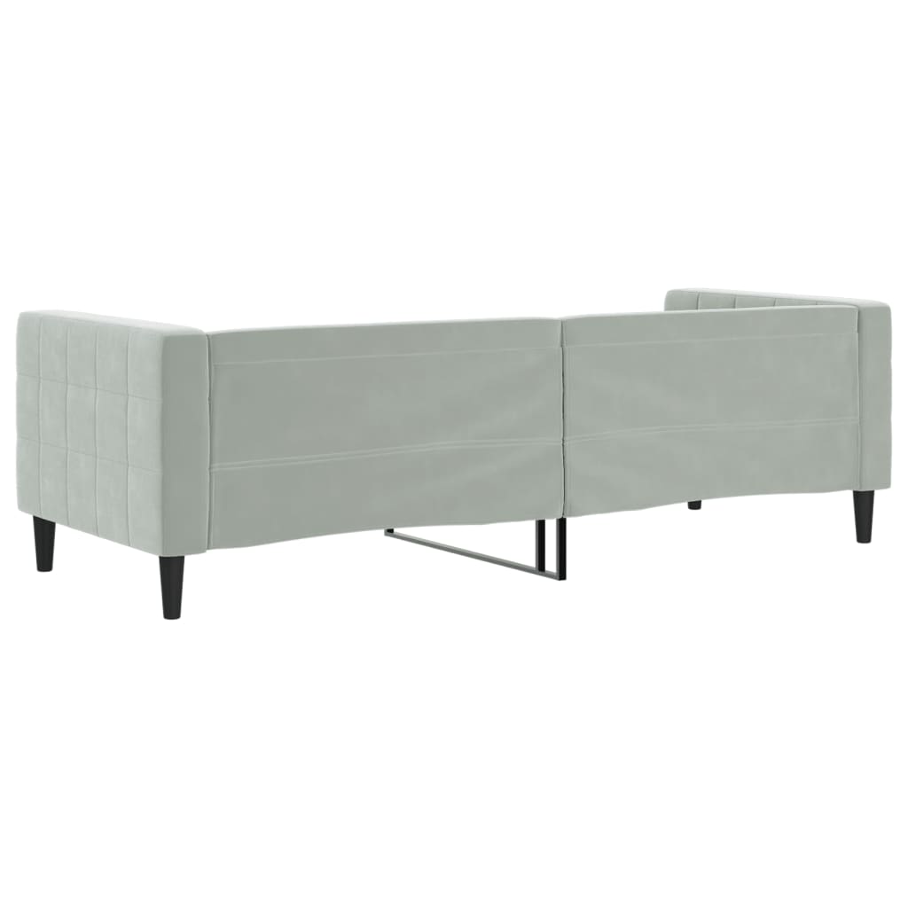 Lit de repos sans matelas gris clair 80x200 cm velours - XIOS