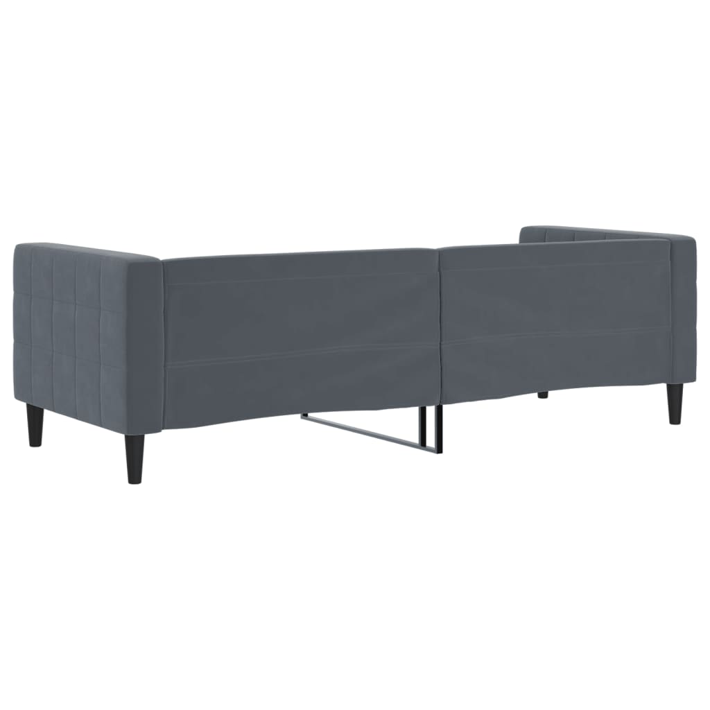 Lit de repos gris foncé 80x200 cm velours - XIOS