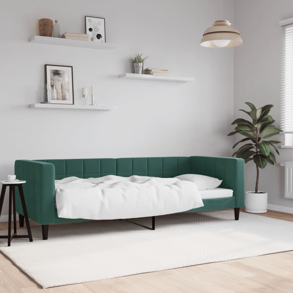 Lit de repos sans matelas vert foncé 80x200 cm velours - XIOS