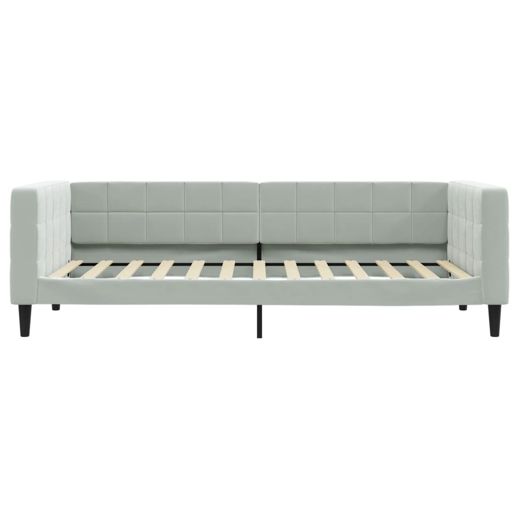 Lit de repos sans matelas gris clair 90x200 cm velours - XIOS