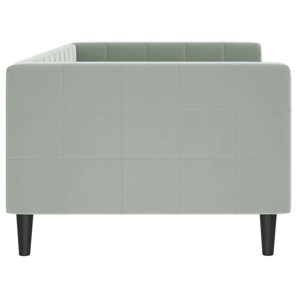 Lit de repos sans matelas gris clair 90x200 cm velours - XIOS