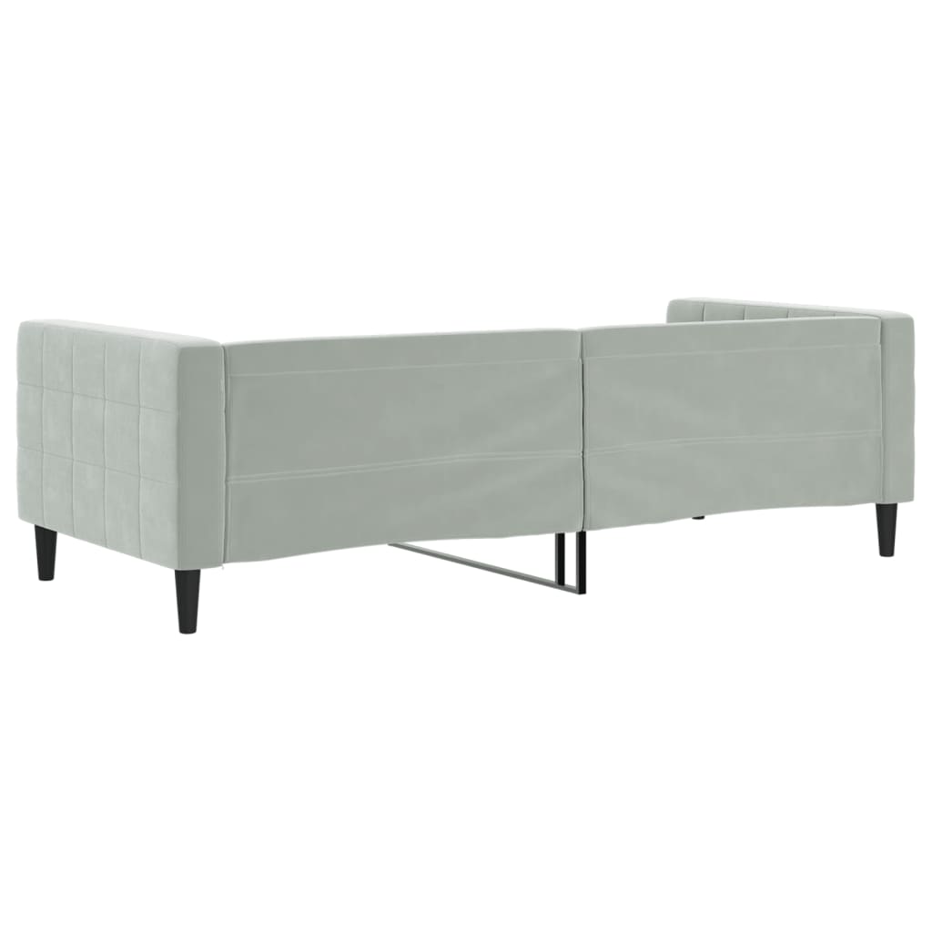 Lit de repos sans matelas gris clair 90x200 cm velours - XIOS