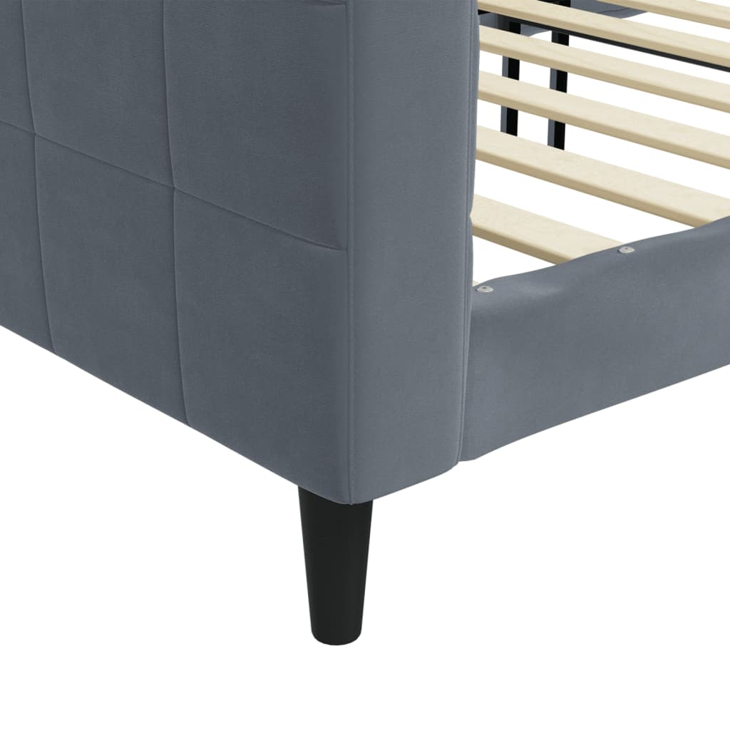 Lit de repos sans matelas gris foncé 90x200 cm velours - XIOS