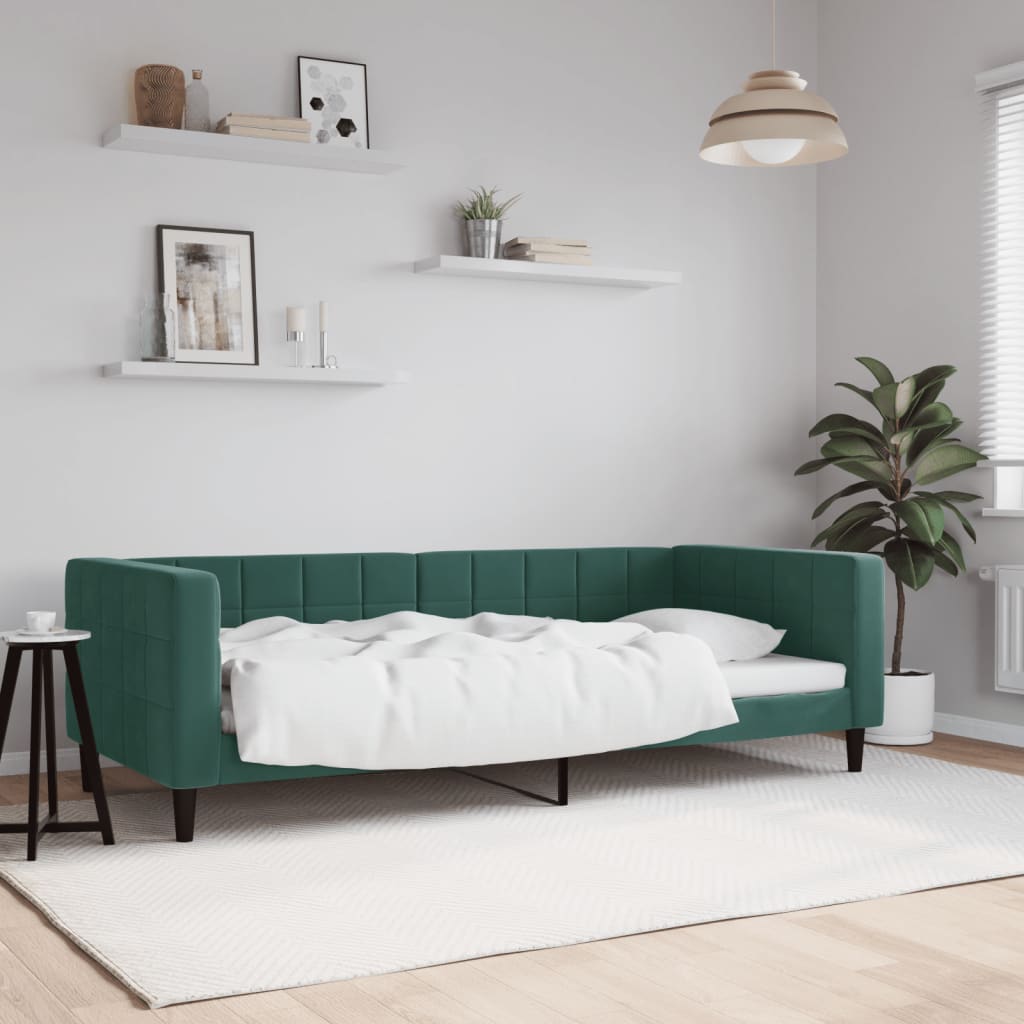 Lit de repos sans matelas vert foncé 90x200 cm velours - XIOS