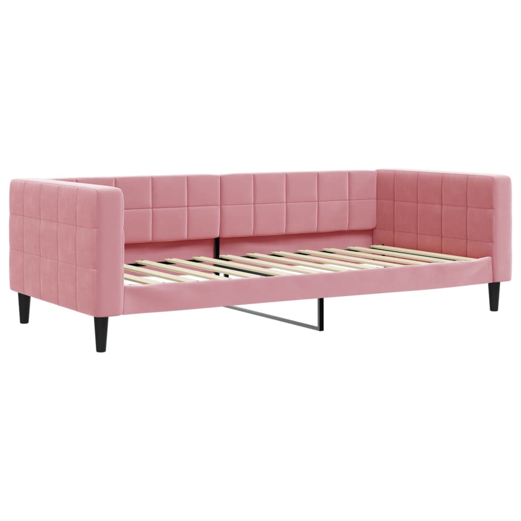 Lit de repos sans matelas rose 90x200 cm velours - XIOS