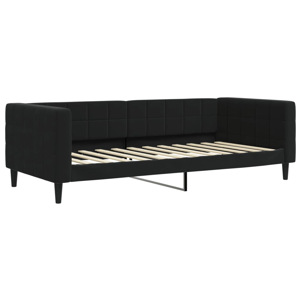 Lit de repos sans matelas noir 90x200 cm velours - XIOS