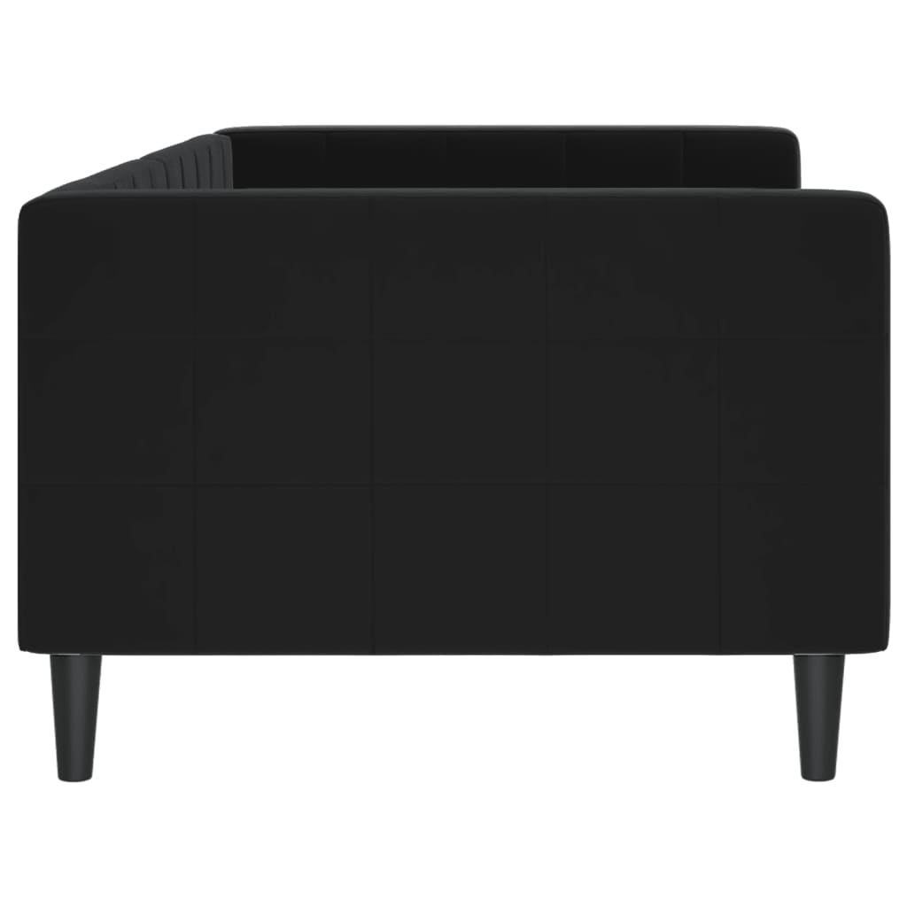 Lit de repos sans matelas noir 90x200 cm velours - XIOS