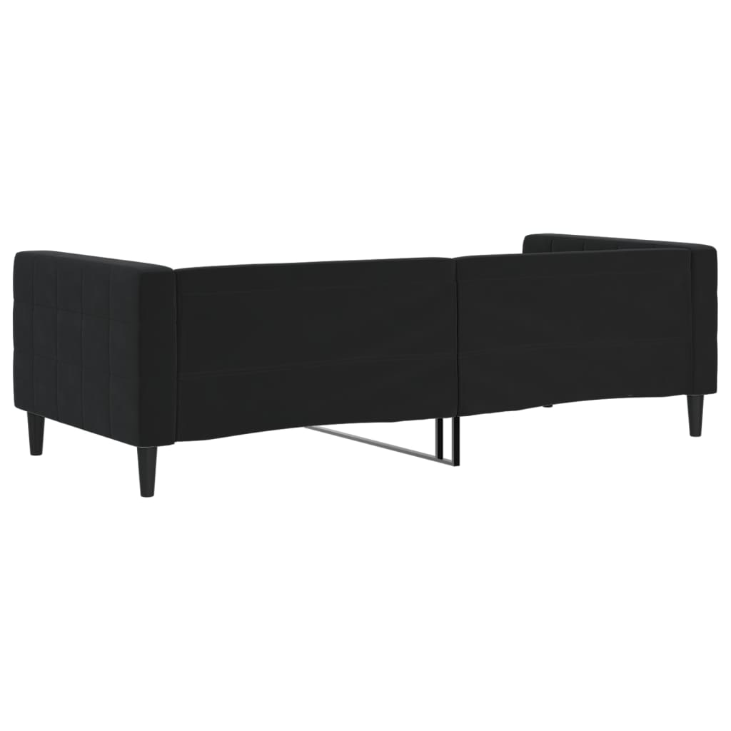 Lit de repos sans matelas noir 90x200 cm velours - XIOS