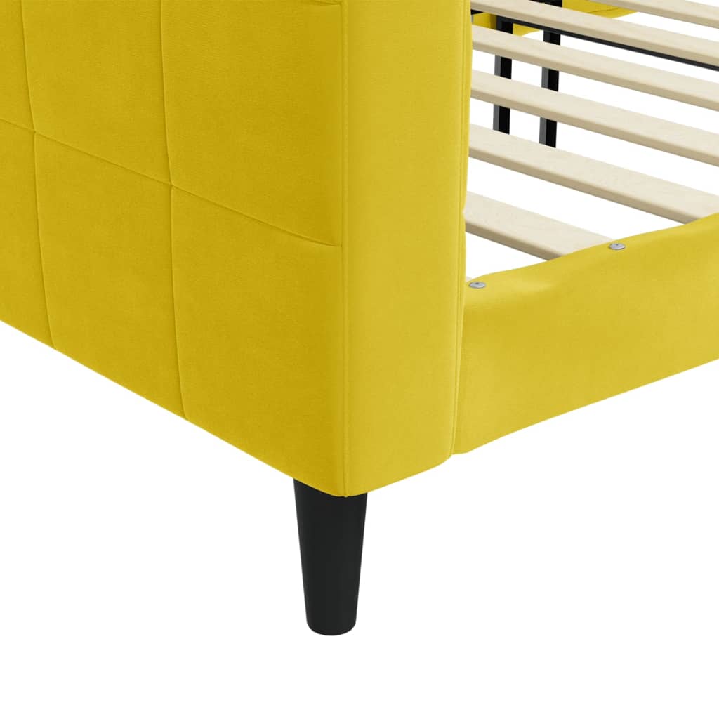 Lit de repos sans matelas jaune 90x200 cm velours - XIOS