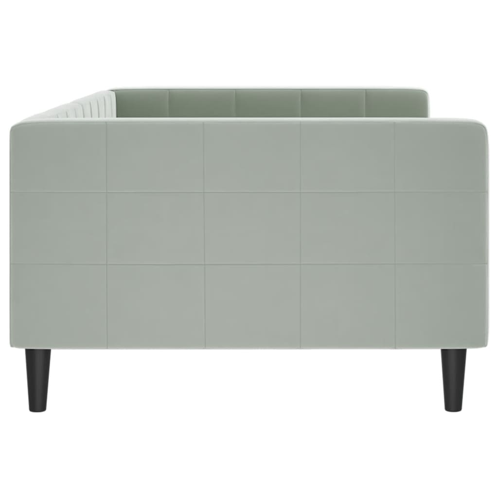 Lit de repos sans matelas gris clair 100x200 cm velours - XIOS