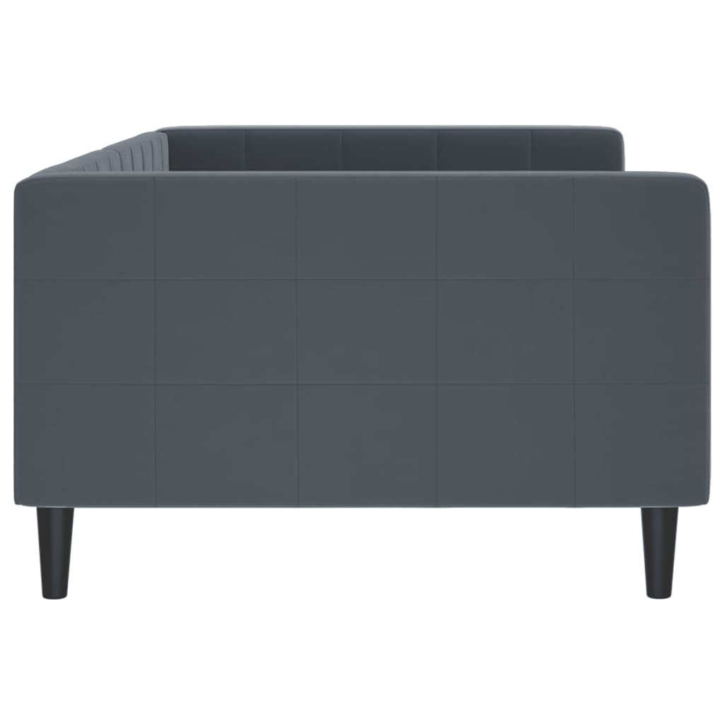 Lit de repos sans matelas gris foncé 100x200 cm velours - XIOS