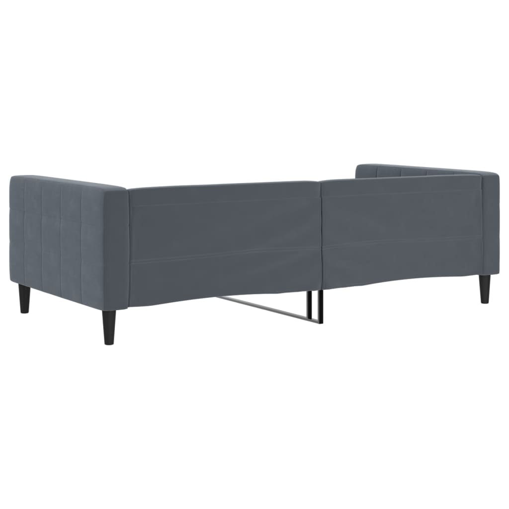 Lit de repos sans matelas gris foncé 100x200 cm velours - XIOS