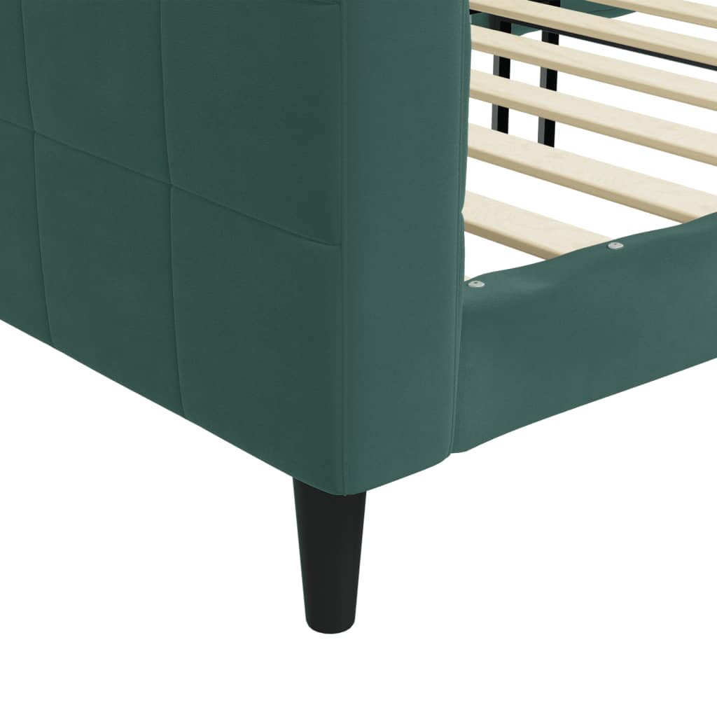 Lit de repos sans matelas vert foncé 100x200 cm velours - XIOS