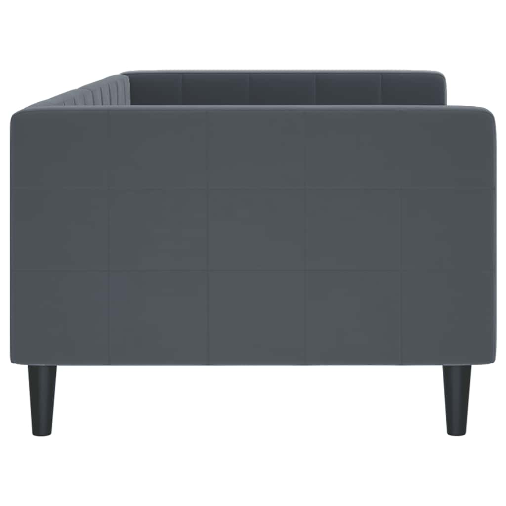 Lit de repos gris foncé 90x190 cm velours - XIOS