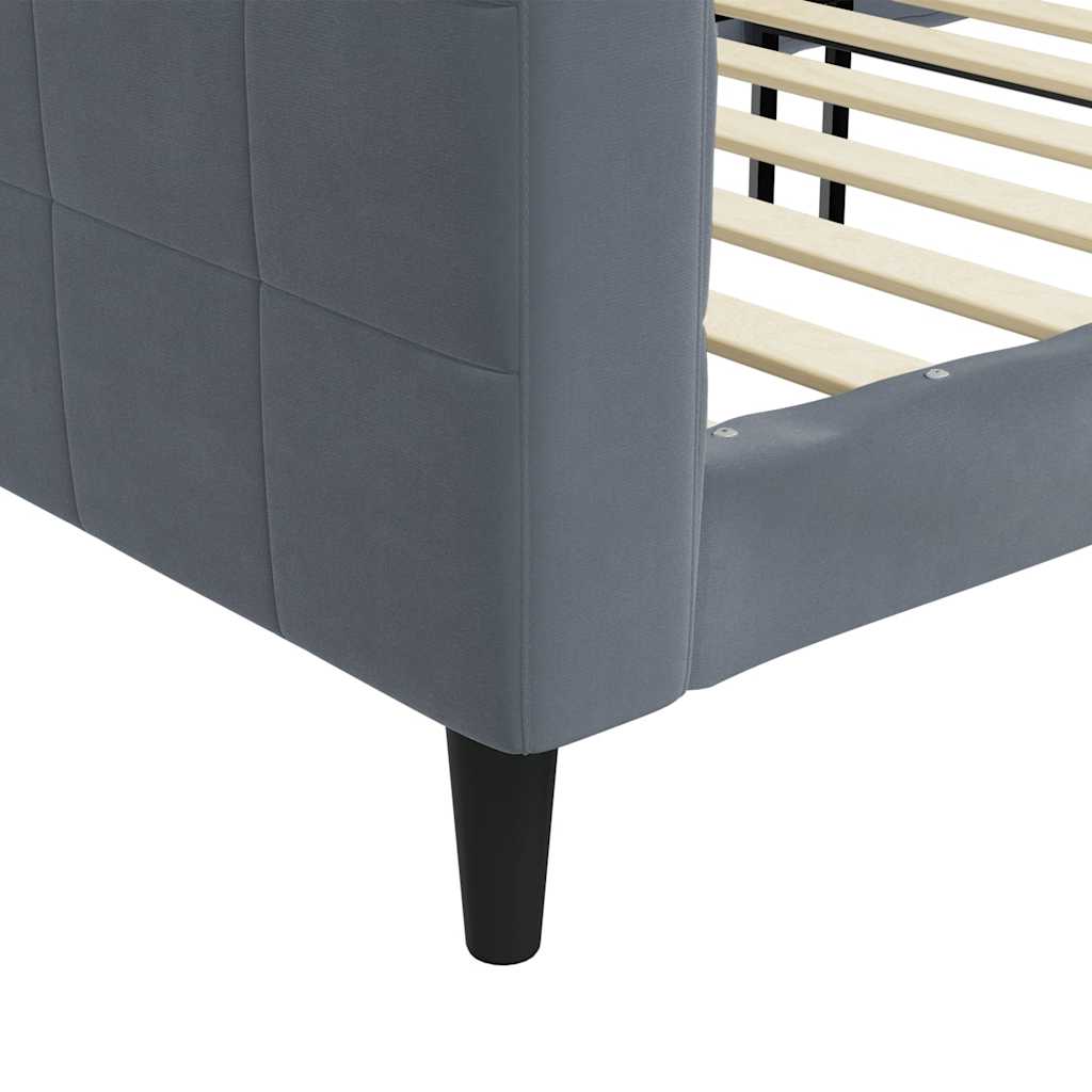 Lit de repos gris foncé 90x190 cm velours - XIOS