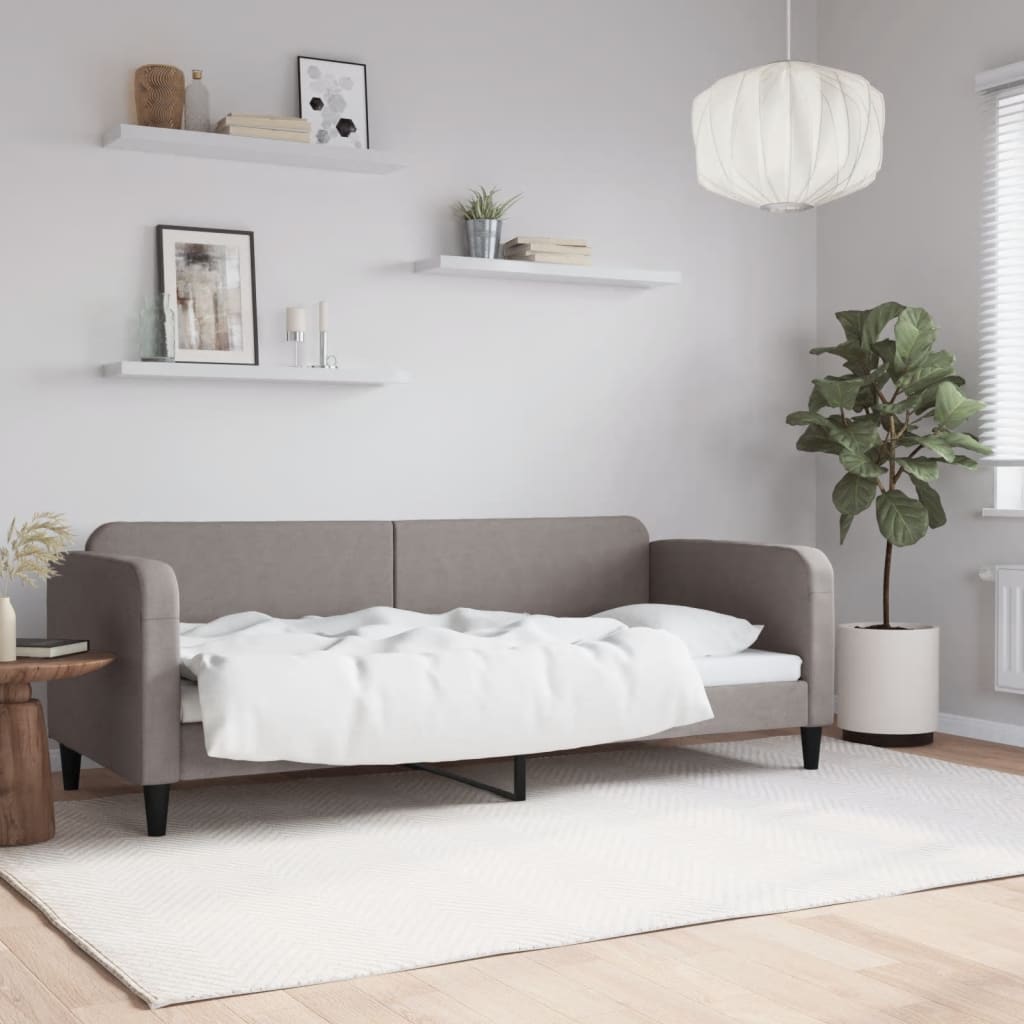 Lit de repos sans matelas taupe 80x200 cm tissu - XIOS
