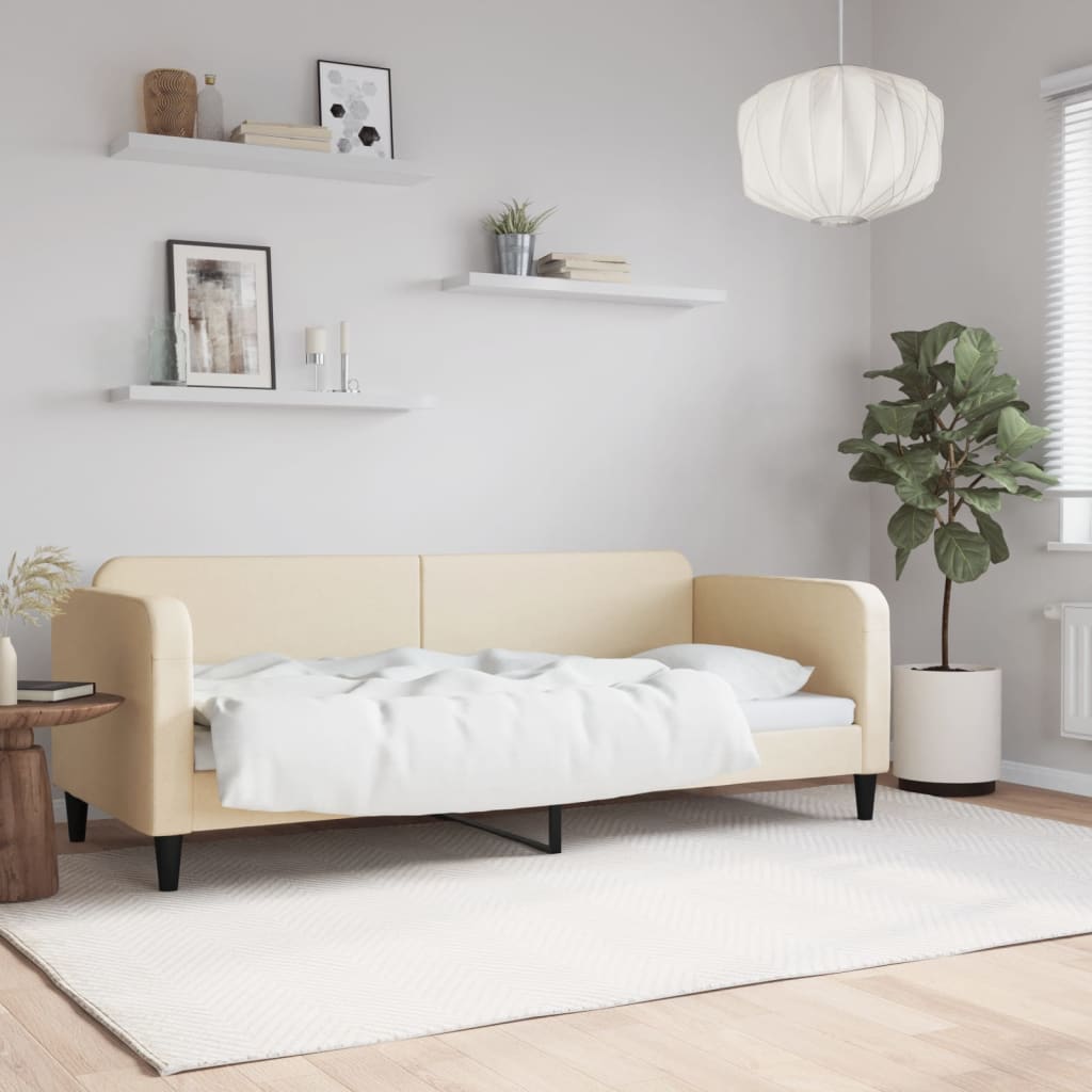 Lit de repos sans matelas crème 80x200 cm tissu - XIOS
