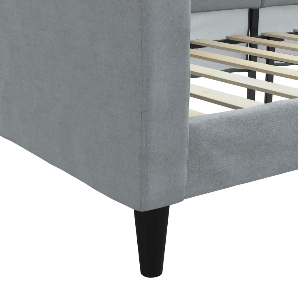 Lit de repos sans matelas gris clair 90x200 cm tissu - XIOS