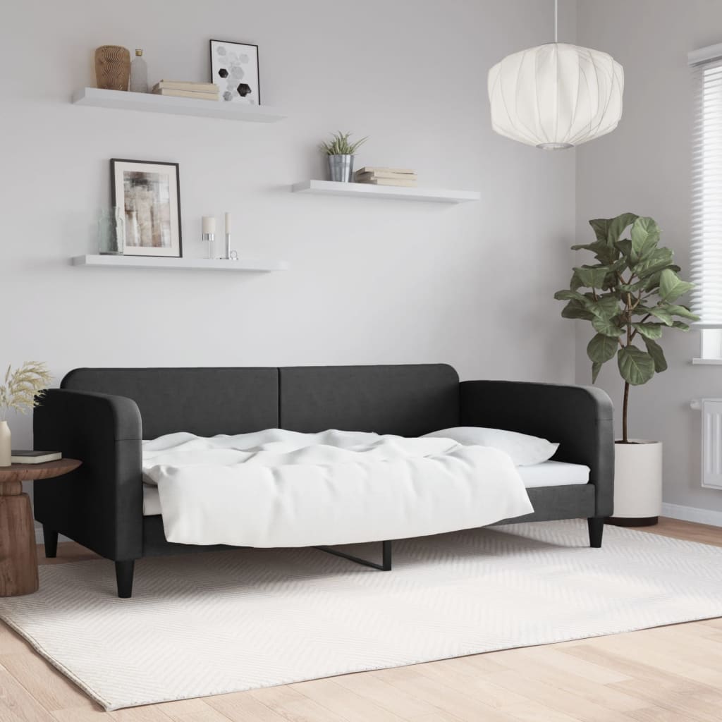 Lit de repos sans matelas noir 100x200 cm tissu - XIOS