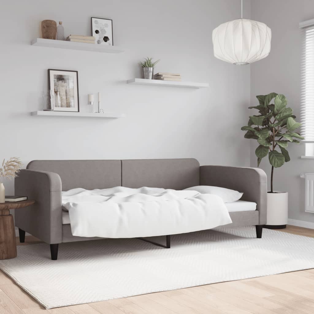 Lit de repos taupe 100x200 cm tissu - XIOS