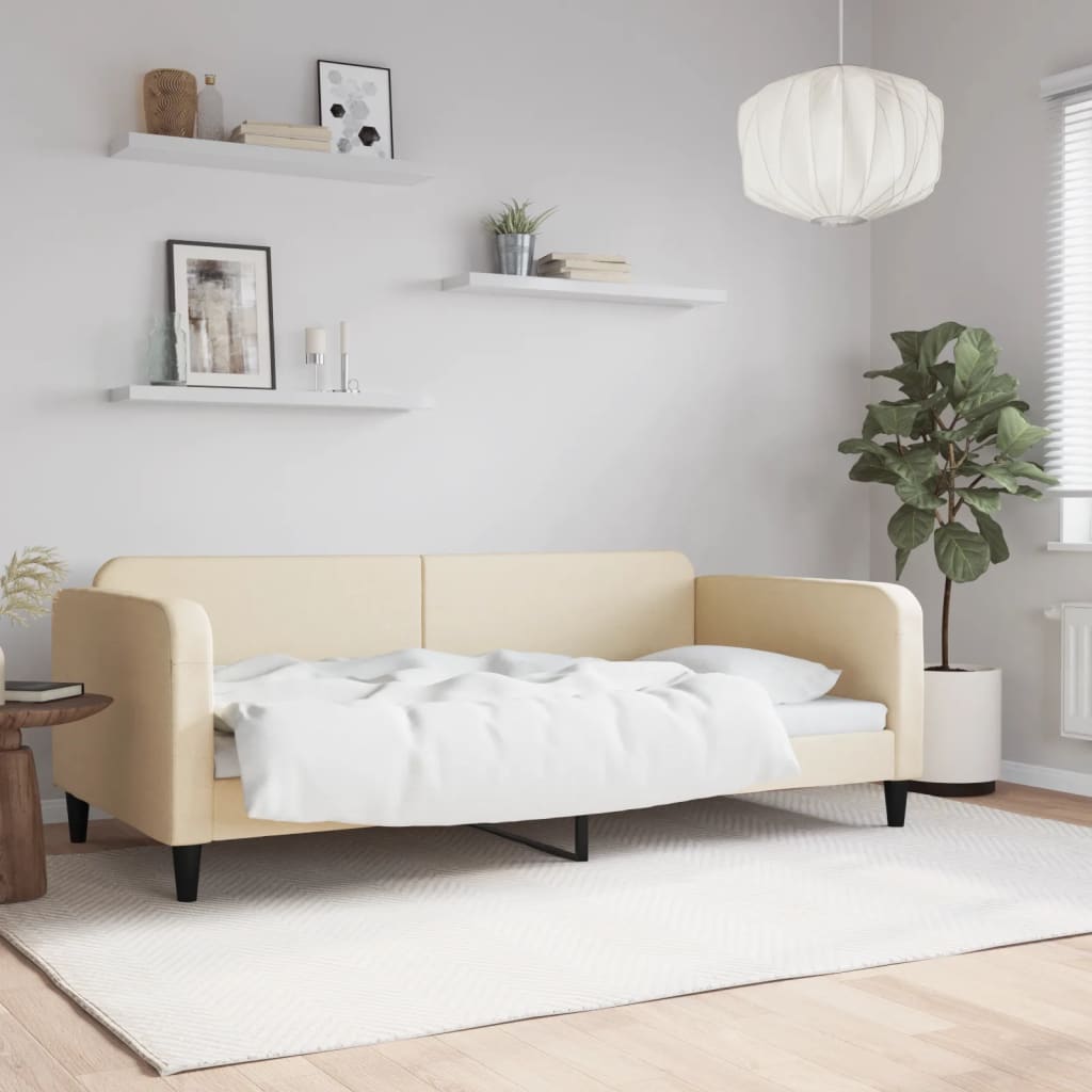 Lit de repos crème 100x200 cm tissu - XIOS