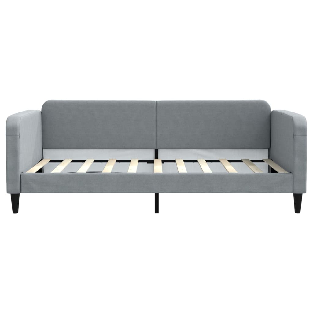 Lit de jour gris clair 100x190 cm tissu - XIOS