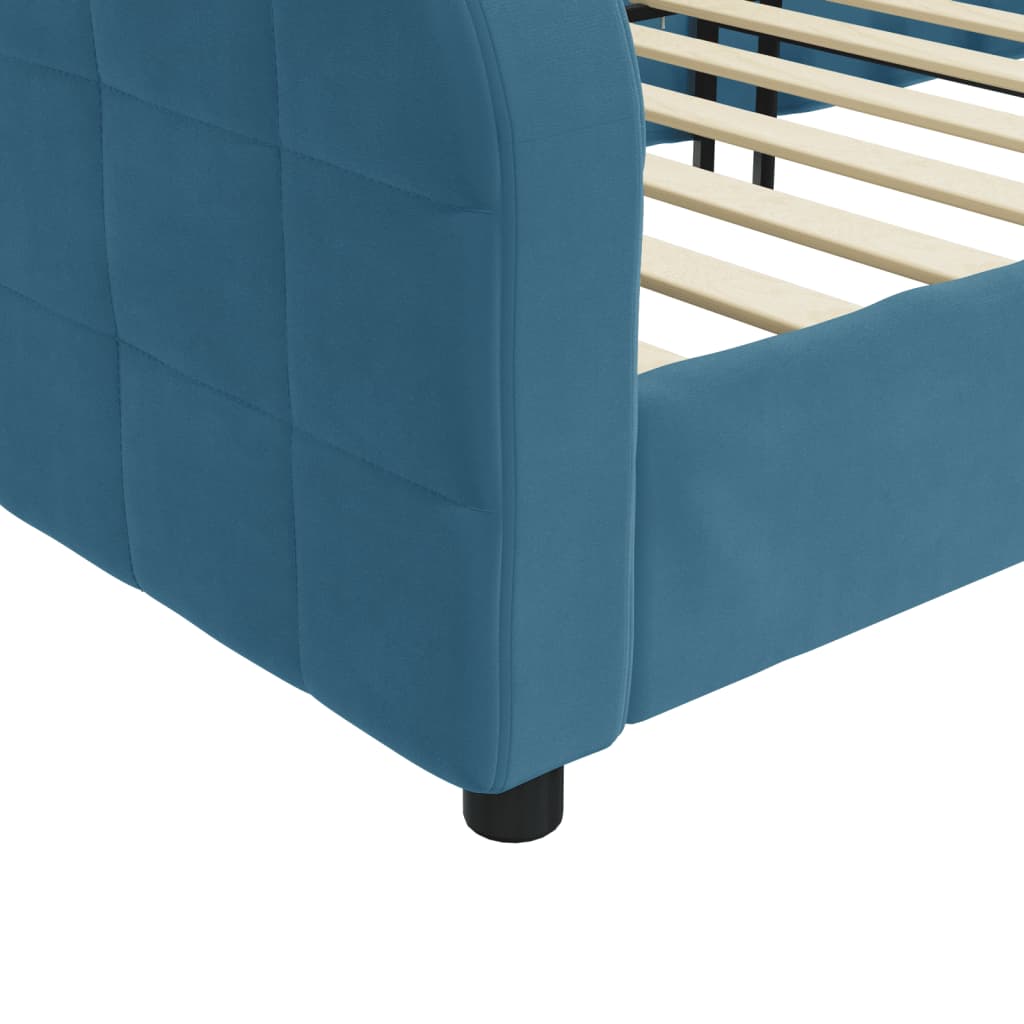 Lit de repos sans matelas bleu 80x200 cm velours - XIOS