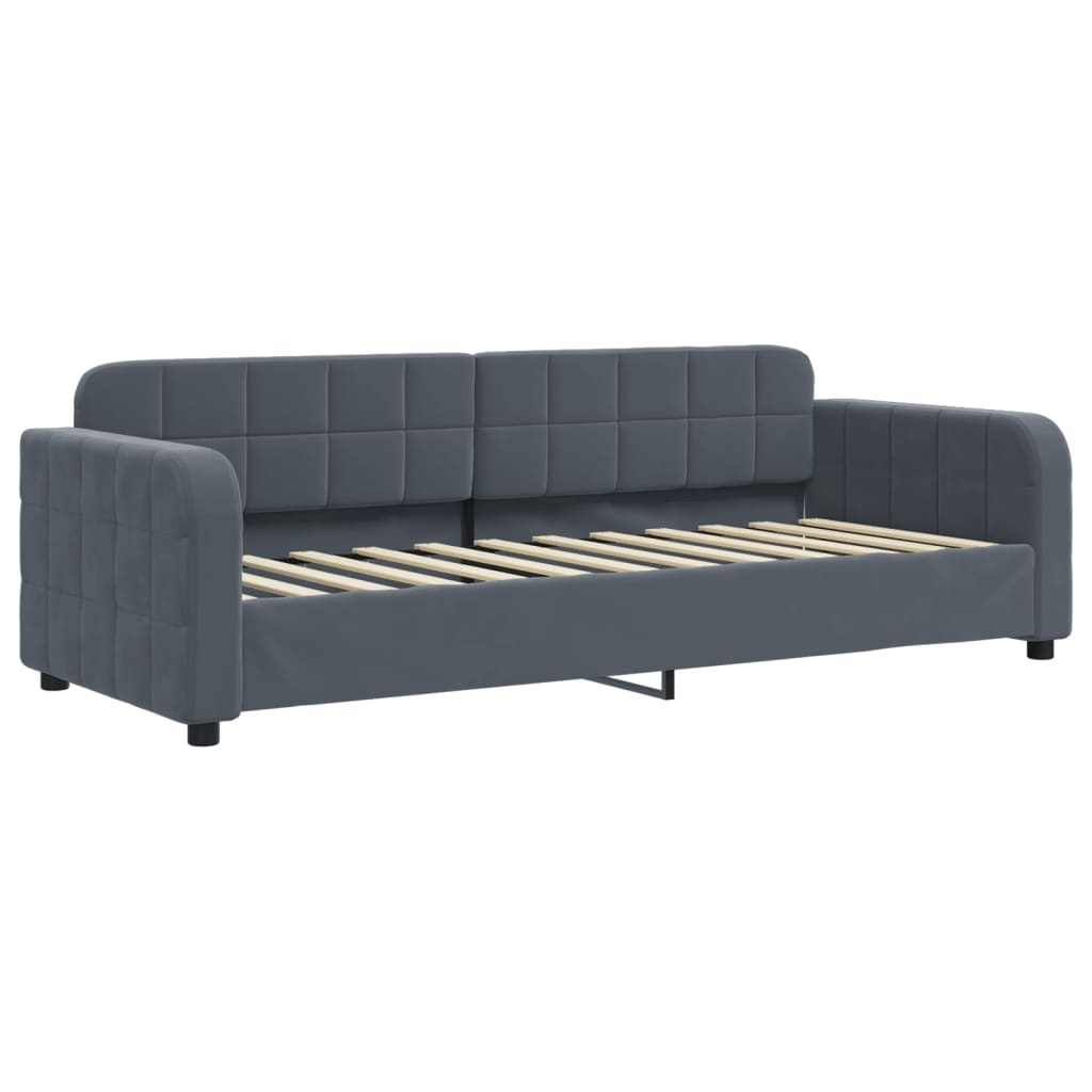 Lit de repos gris foncé 80x200 cm velours - XIOS