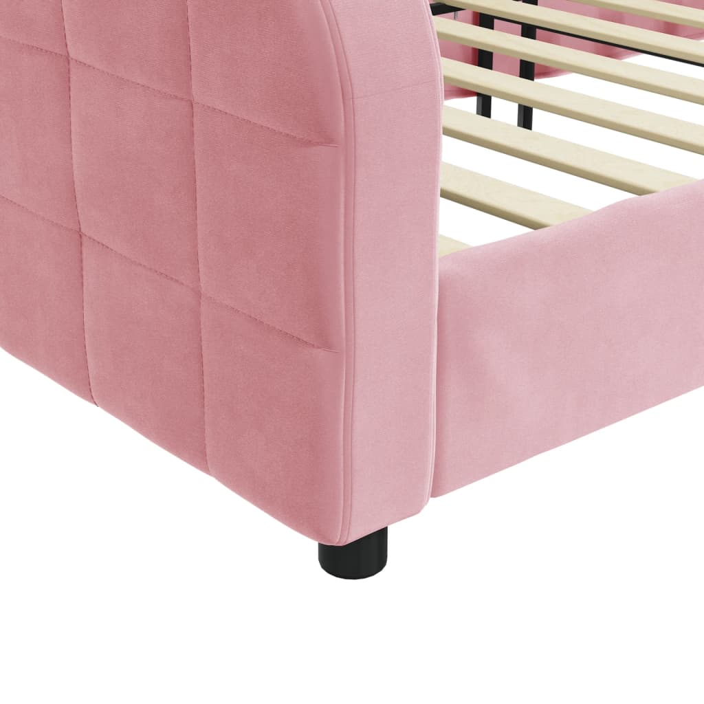 Lit de repos sans matelas rose 80x200 cm velours - XIOS
