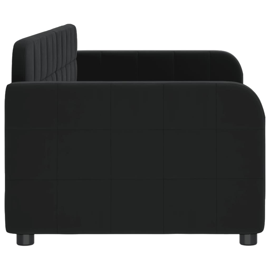 Lit de repos sans matelas noir 80x200 cm velours - XIOS