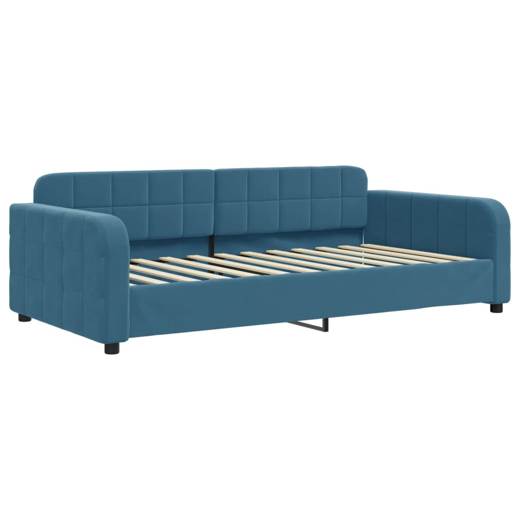 Lit de repos sans matelas bleu 90x200 cm velours - XIOS