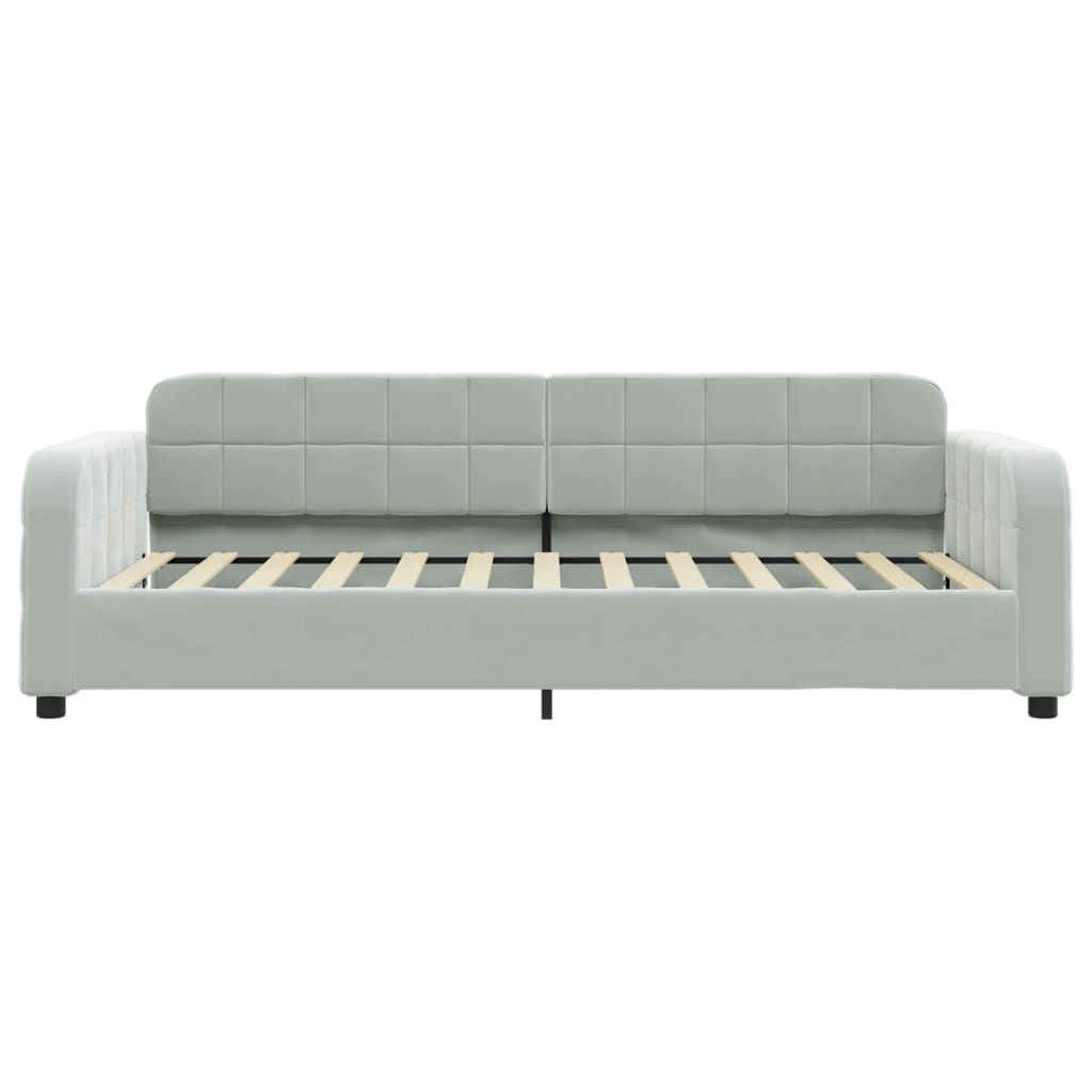 Lit de repos sans matelas gris clair 90x200 cm velours - XIOS