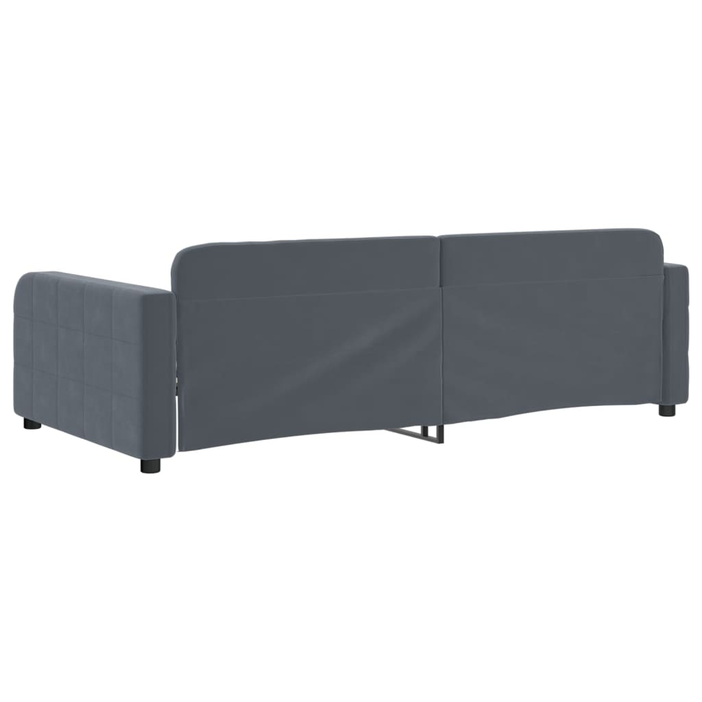 Lit de repos sans matelas gris foncé 90x200 cm velours - XIOS