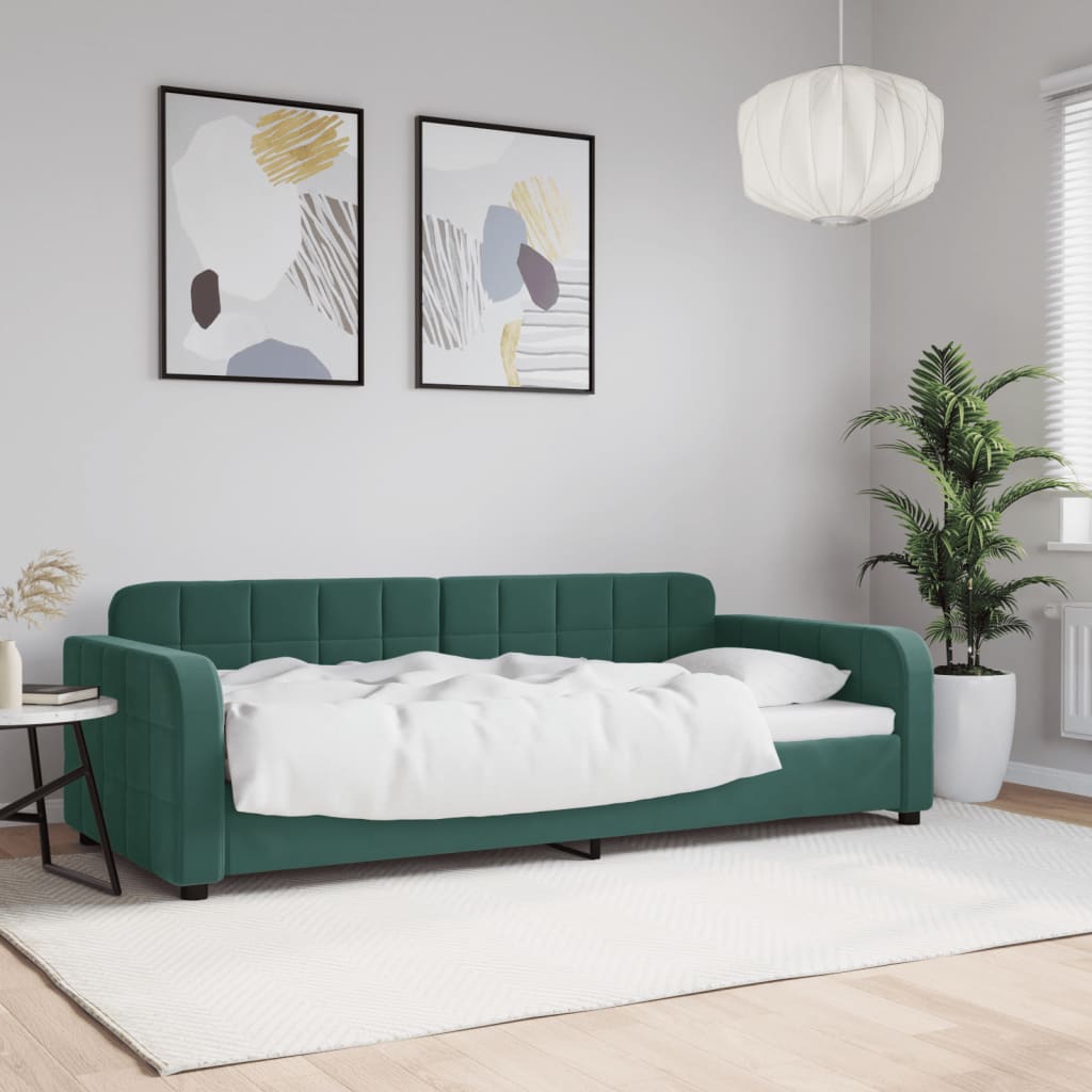 Lit de repos sans matelas vert foncé 90x200 cm velours - XIOS