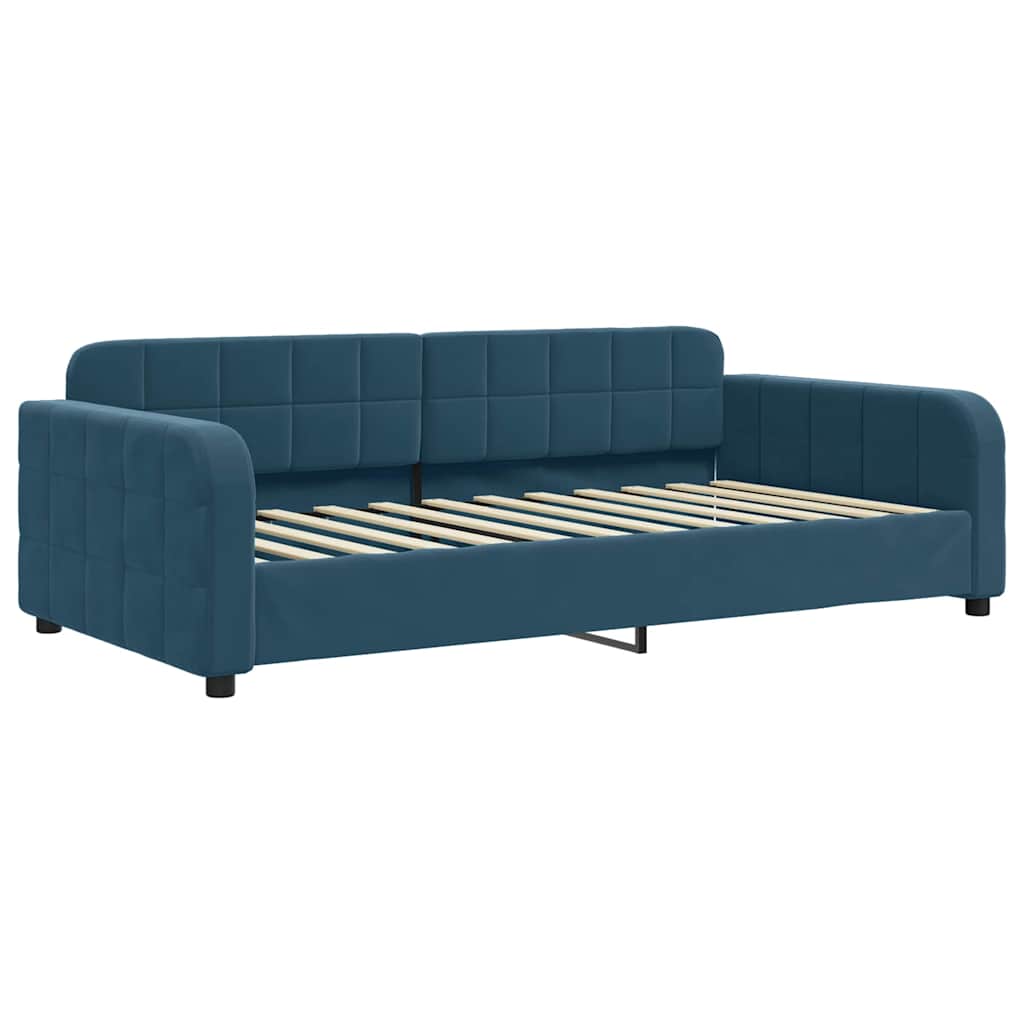 Lit de repos sans matelas bleu 100x200 cm velours - XIOS