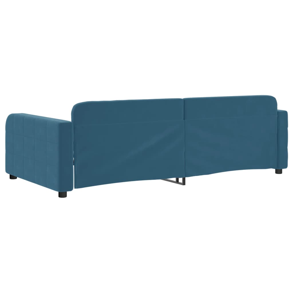 Lit de repos sans matelas bleu 100x200 cm velours - XIOS