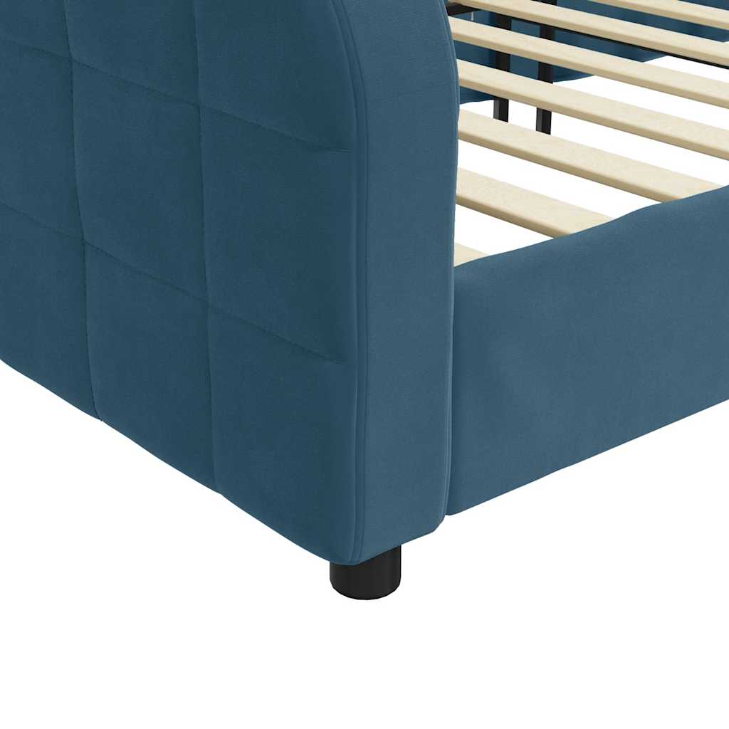 Lit de repos sans matelas bleu 100x200 cm velours - XIOS