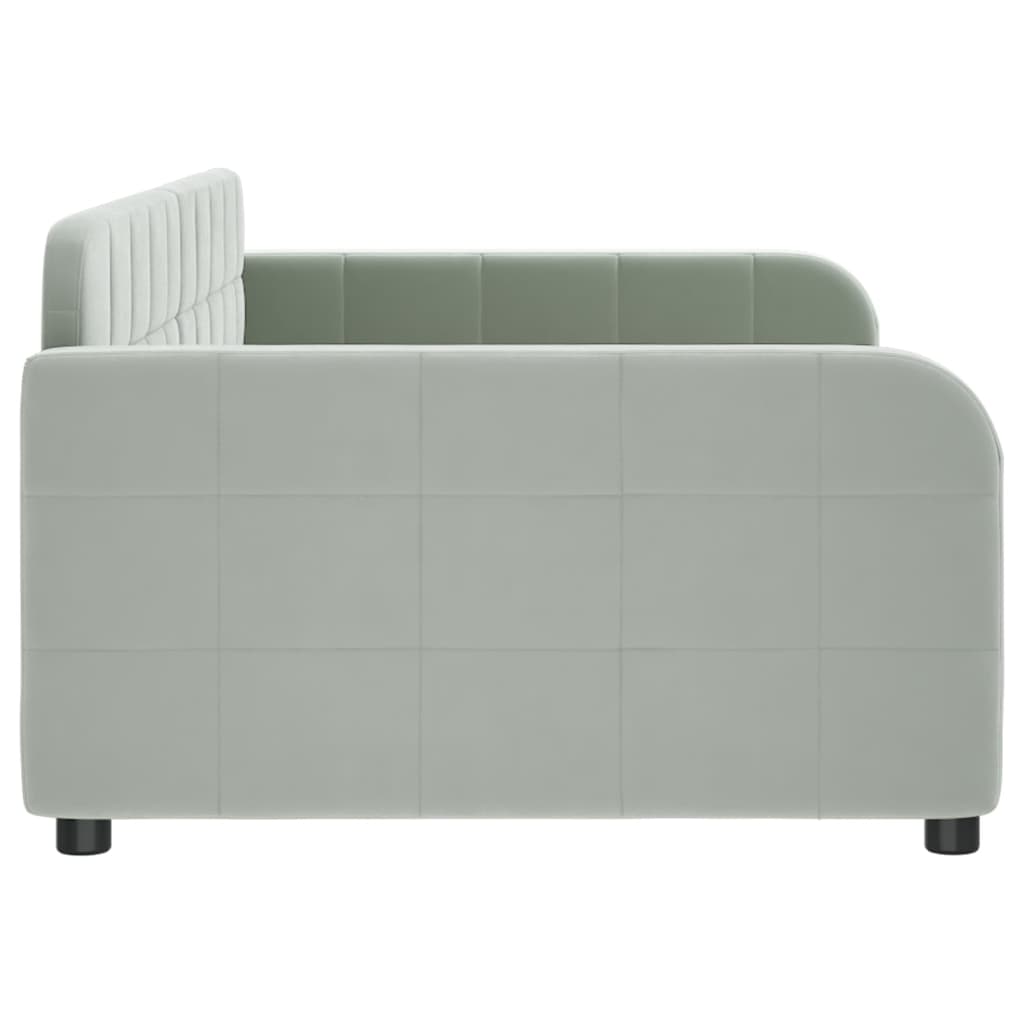 Lit de repos sans matelas gris clair 100x200 cm velours - XIOS