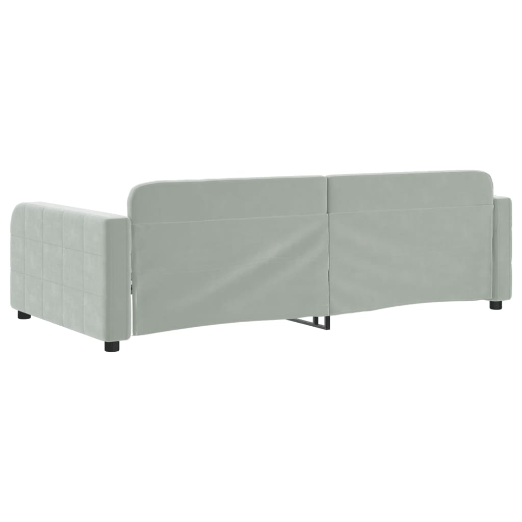 Lit de repos sans matelas gris clair 100x200 cm velours - XIOS