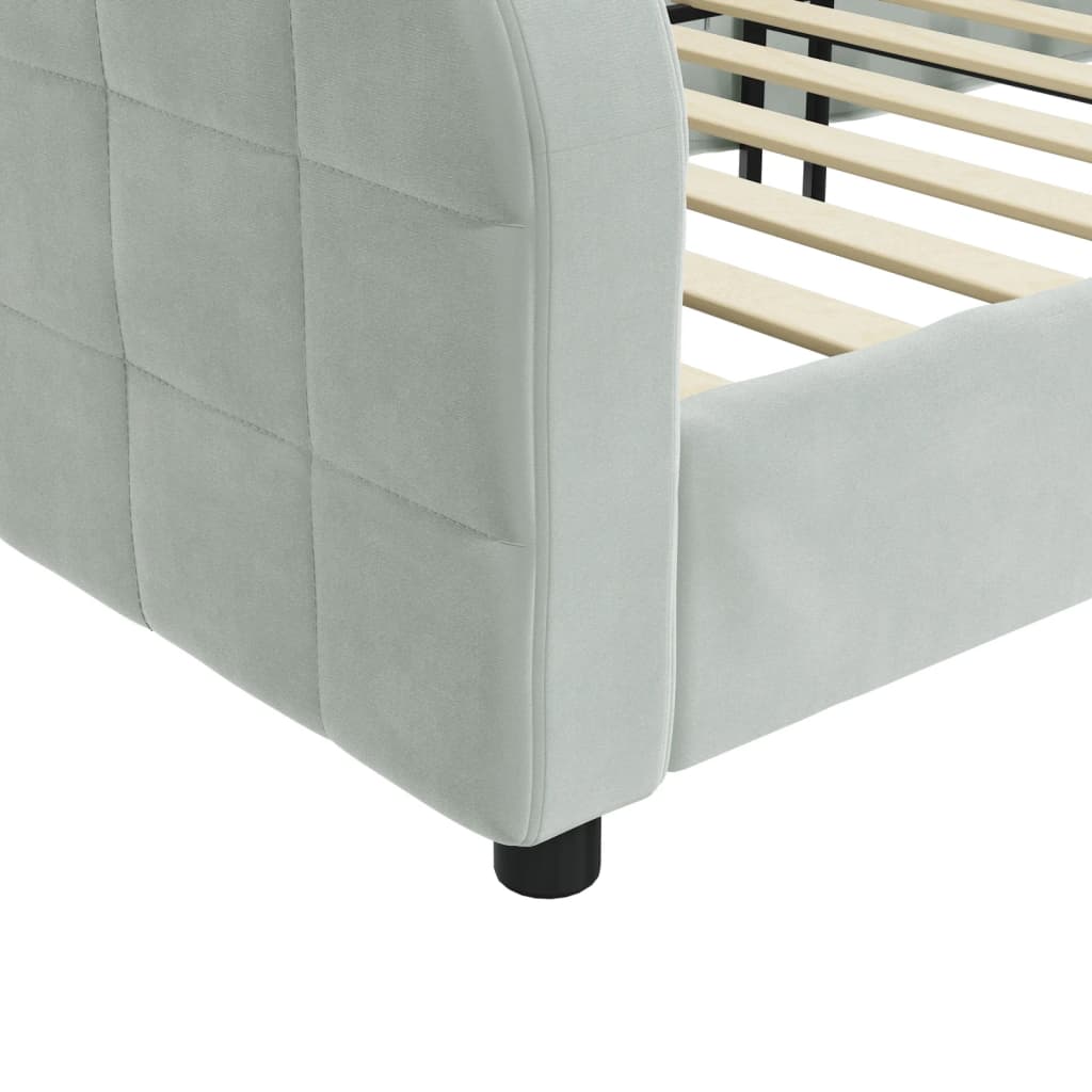Lit de repos sans matelas gris clair 100x200 cm velours - XIOS