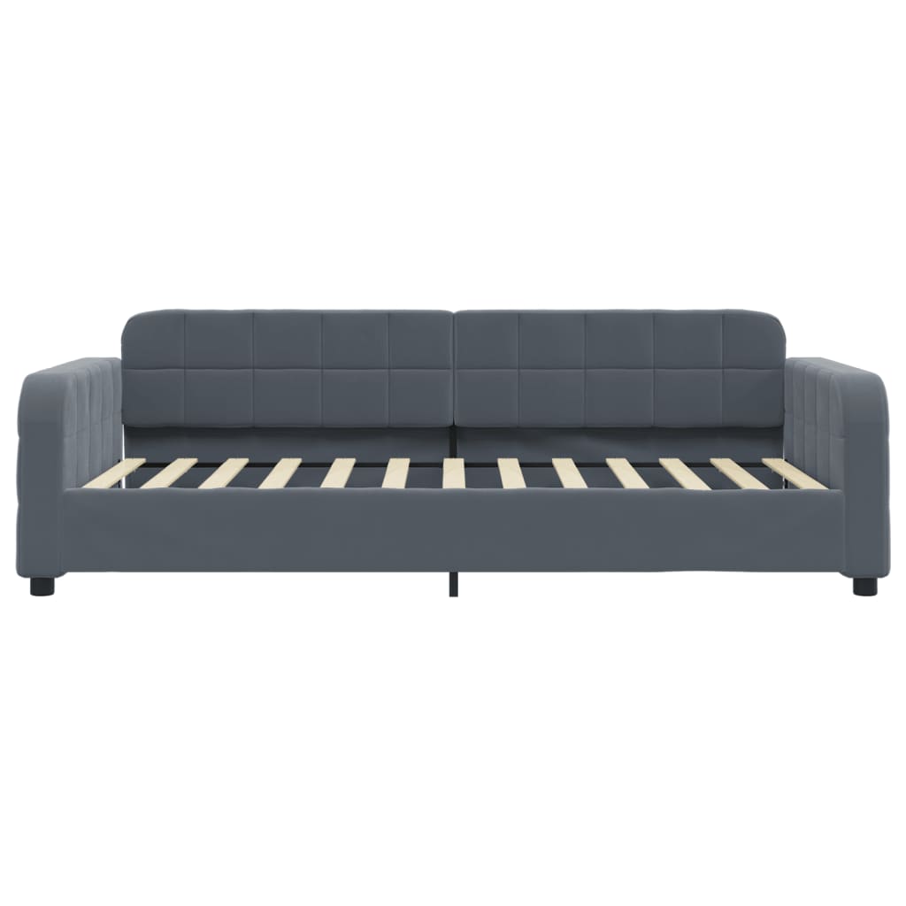 Lit de repos sans matelas gris foncé 100x200 cm velours - XIOS