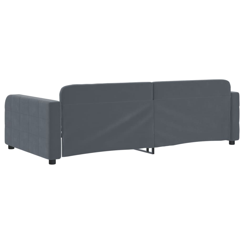 Lit de repos sans matelas gris foncé 100x200 cm velours - XIOS