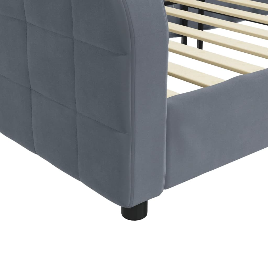 Lit de repos sans matelas gris foncé 100x200 cm velours - XIOS