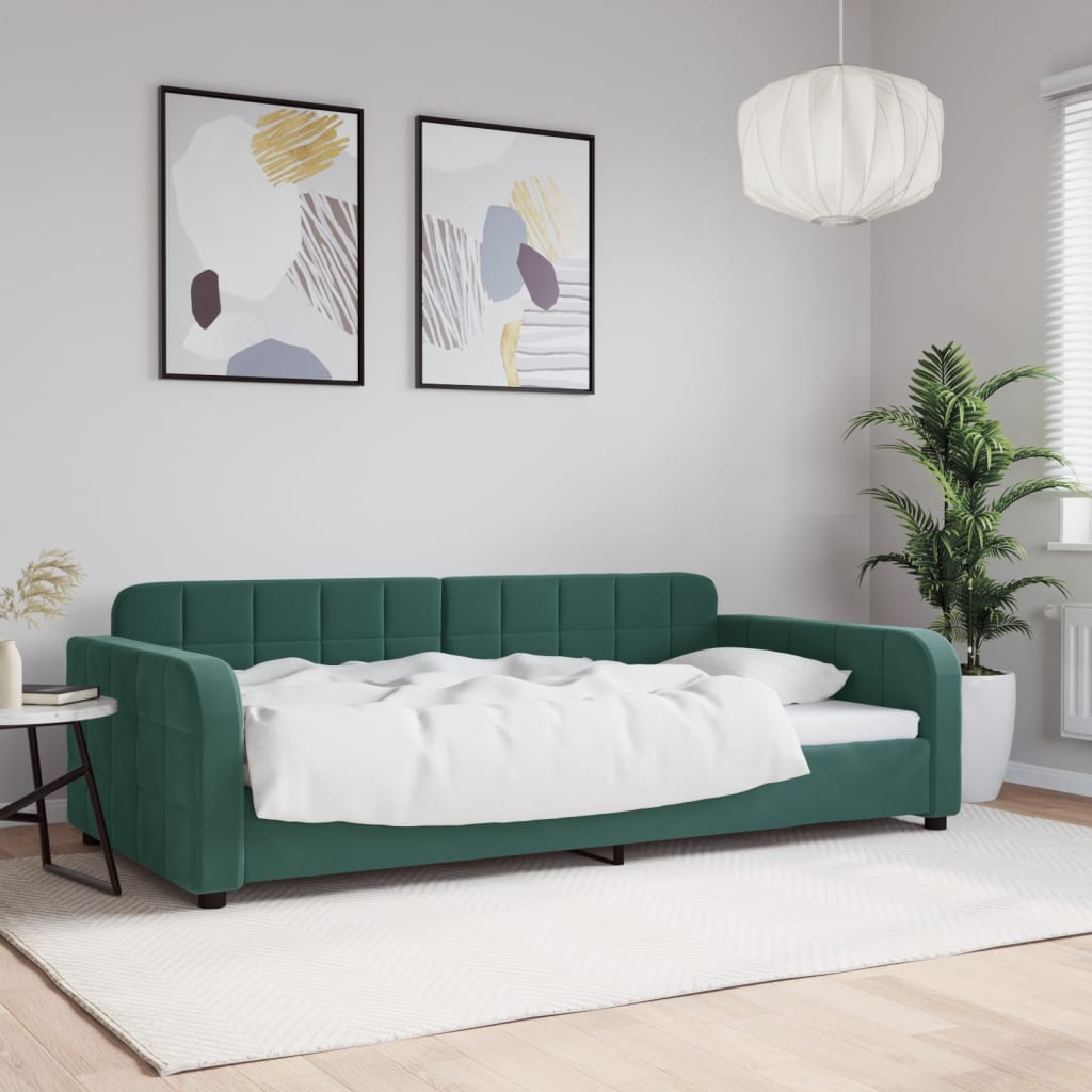 Lit de repos sans matelas vert foncé 100x200 cm velours - XIOS