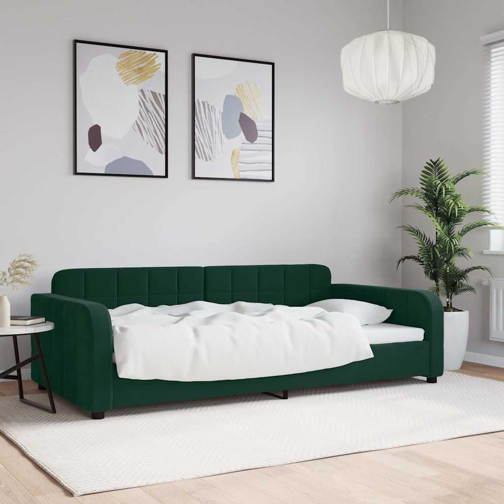Lit de repos sans matelas vert foncé 100x200 cm velours - XIOS