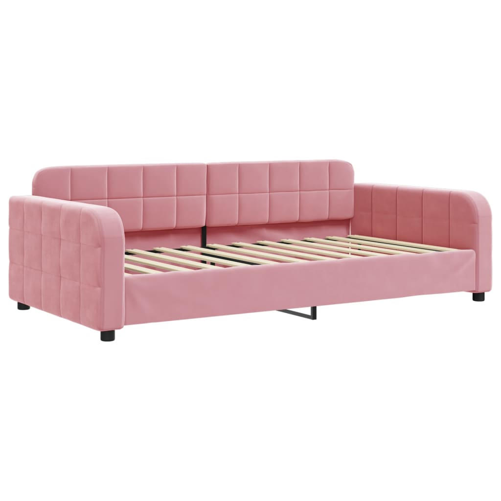 Lit de repos rose 100x200 cm velours - XIOS