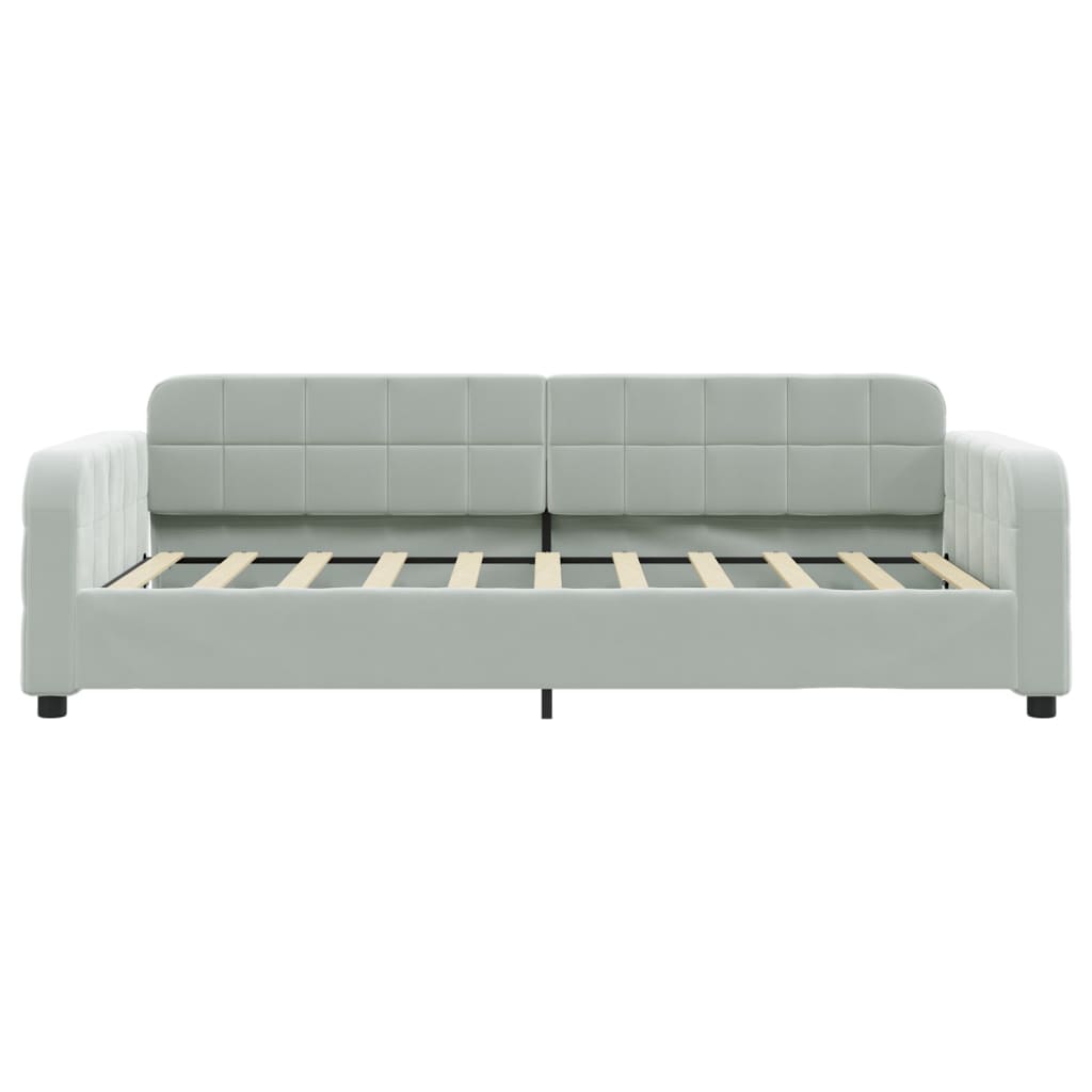 Lit de repos sans matelas gris clair 90x190 cm velours - XIOS