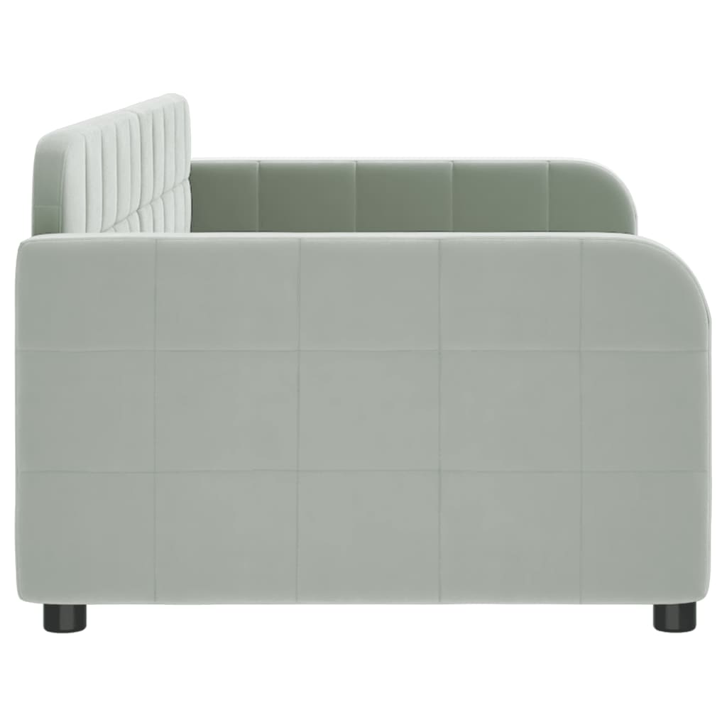 Lit de repos sans matelas gris clair 90x190 cm velours - XIOS