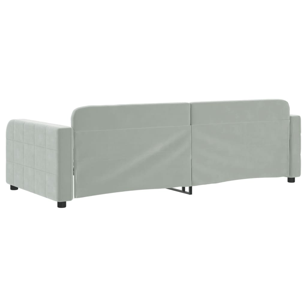 Lit de repos sans matelas gris clair 90x190 cm velours - XIOS